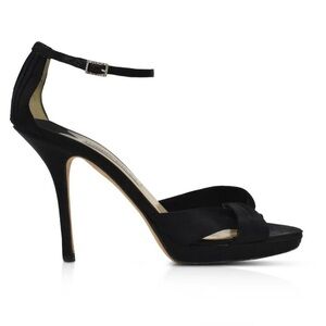 Jimmy Choo Rosie 120 Satin Knot Tie Rhinestone Buckle Heels 39.5